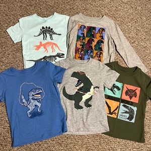 Five 3T boys dinosaur shirts